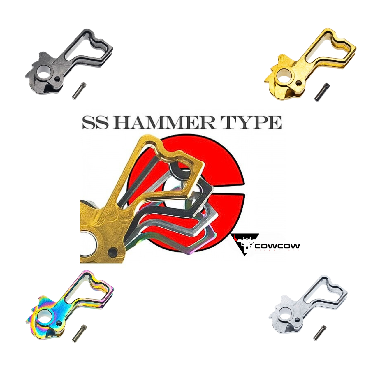 CowCow Match Grade Stainless Steel Hammer Type C (Silver / Black / Gold / Rainbow)