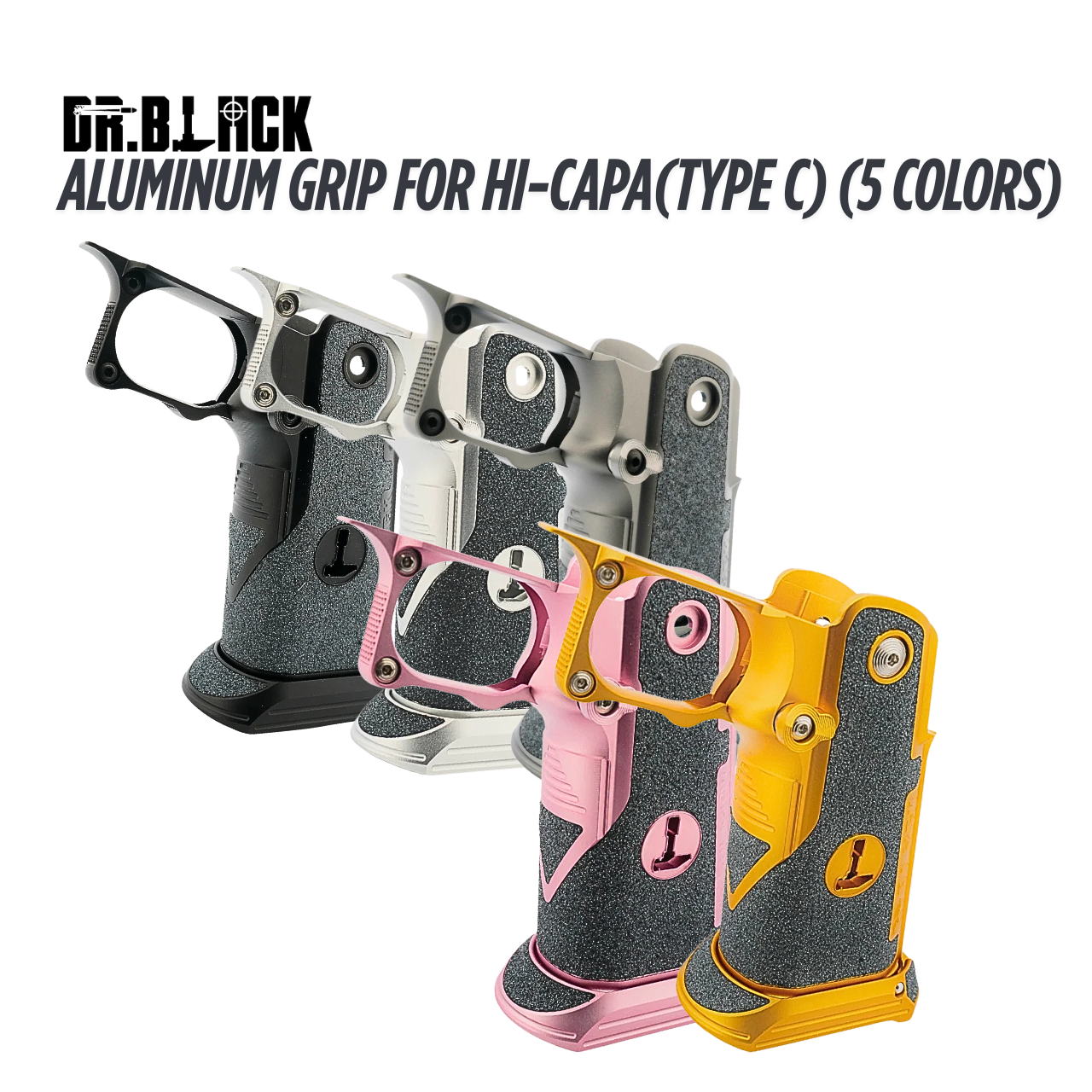 Dr. Black Aluminum Grip for Hi-capa (Type C) (5 colors)