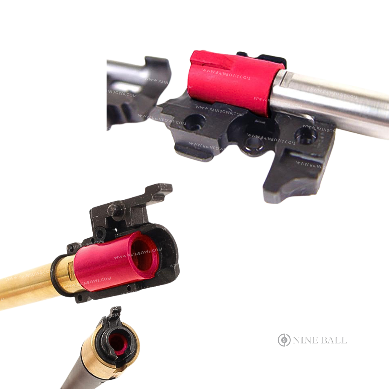 Nine Ball Wide Use Air Seal Hard Type Hop Up Rubber Chamber for Marui GBB Pistol / VSR-10 (Red)