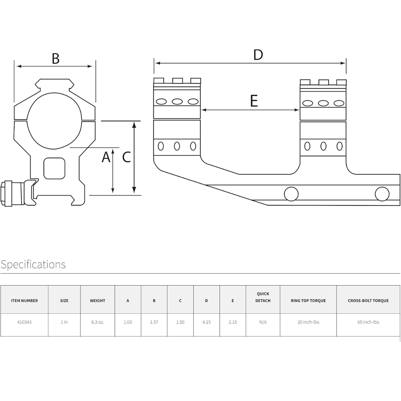 Premium Cantilever Scope Mount (1" - Black)