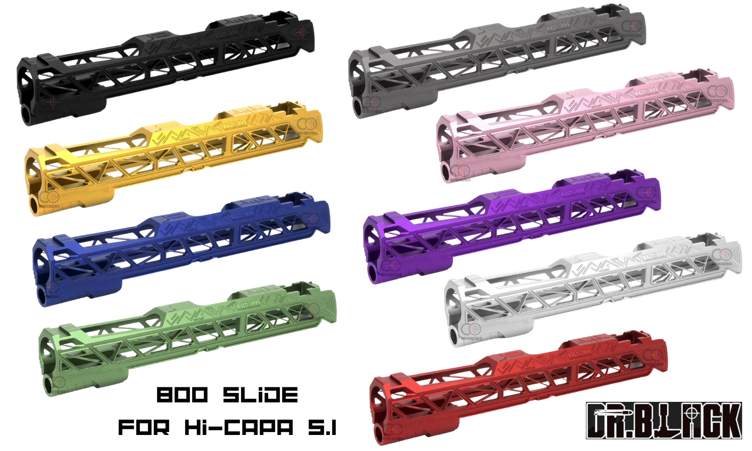 Dr. Black 5.1 Type 800 Aluminum Slide for TM HiCapa (9 Colors) Rainbow 8