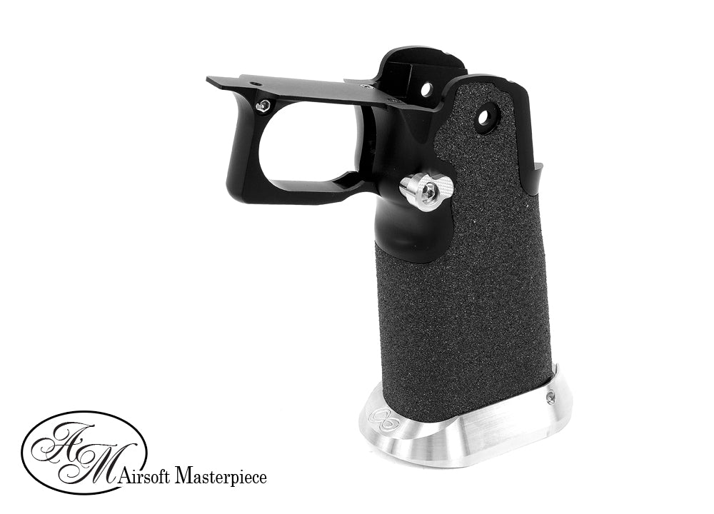 Airsoft Masterpiece Aluminum Grip for Hi-CAPA Type 6 - Infinity Grip Tape ver. (Black)