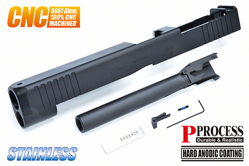 Guarder CNC Aluminum Slide/Steel Barrel Kit for Marui G17 Gen5 MOS (G34 Gen5 MOS/Black)