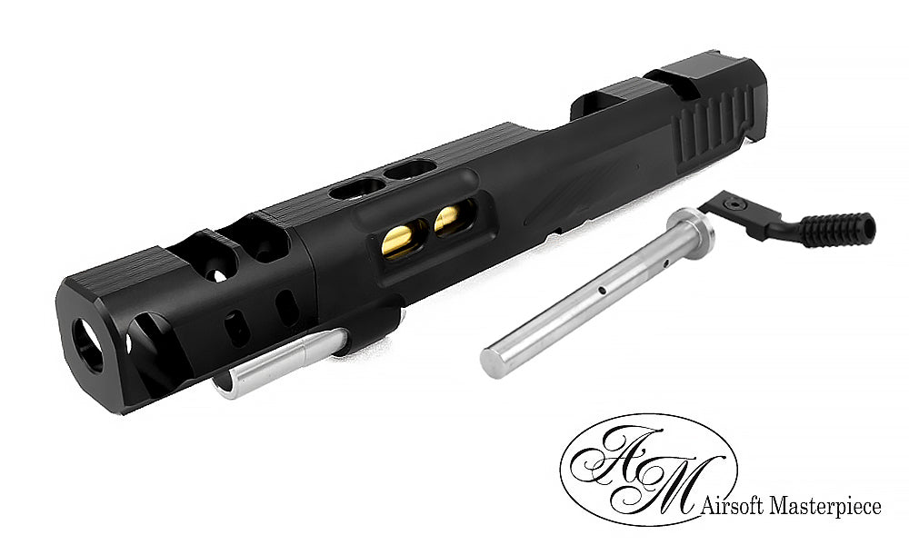 Airsoft Masterpiece DVC STEEL 6″ Aluminum Open Slide Kit for Hi-CAPA (Black slide & Black comp)