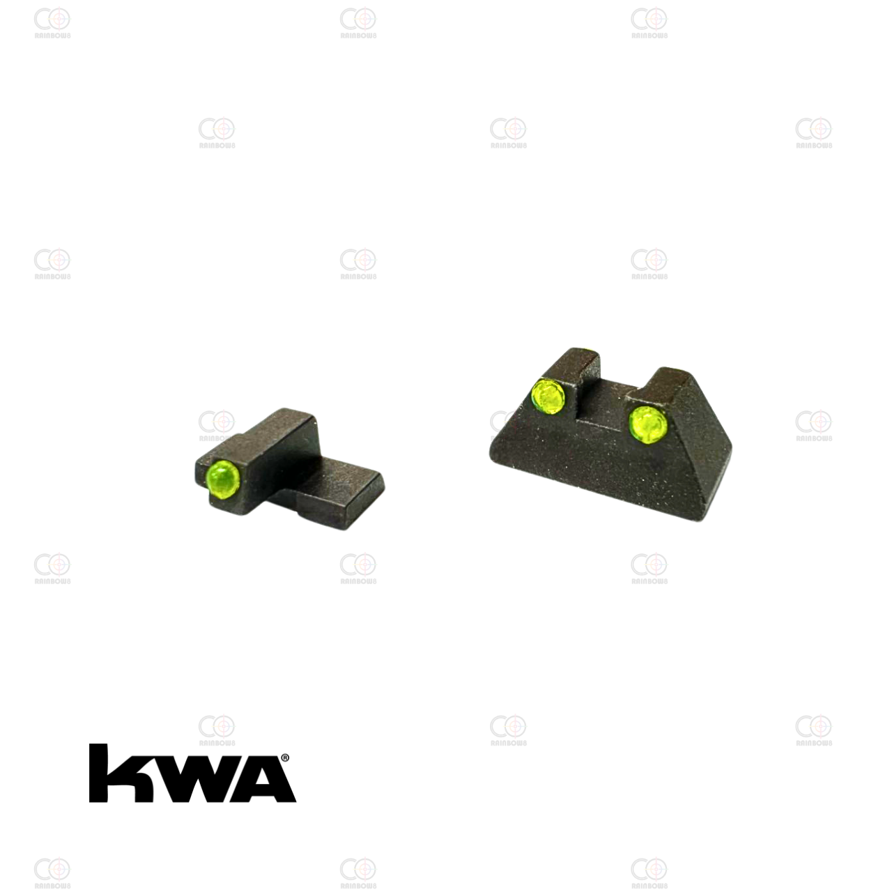 Rainbow 8 Custom KWA USP.45 & COMPACT GBB Fiber Sight Set (Front & Rear)