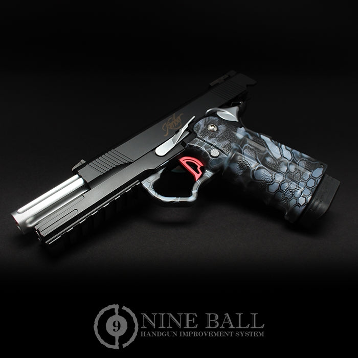 Nine Ball Flute Straight Outer Barrel for Marui Hi-Capa 5.1 (Silver / Gun Metal)