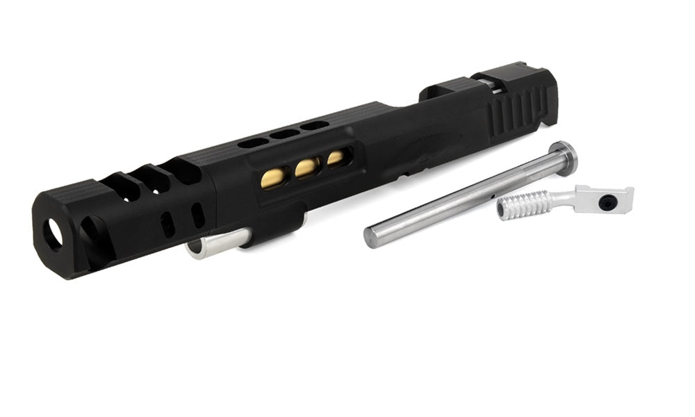 Airsoft Masterpiece DVC 7″ Aluminum Open Slide Kit for Hi-CAPA (Black Slide & Black Comp)