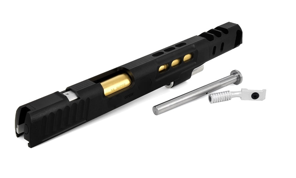 Airsoft Masterpiece DVC 7″ Aluminum Open Slide Kit for Hi-CAPA (Black Slide & Black Comp)