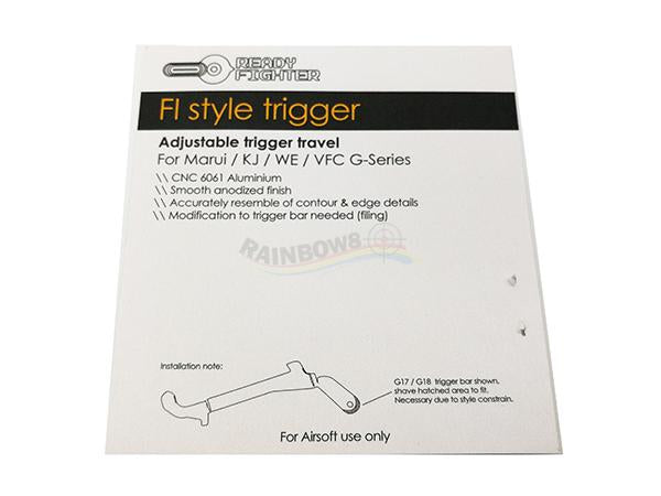 Ready Fighter Aluminium Trigger for Marui / WE / VFC / KJ  G-Series GBB (Silver)