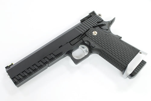 APLUS Custom KJ Works HI-CAPA KP06 GBB/CO2 Pistol - Black (With Deep Engraving Marking)