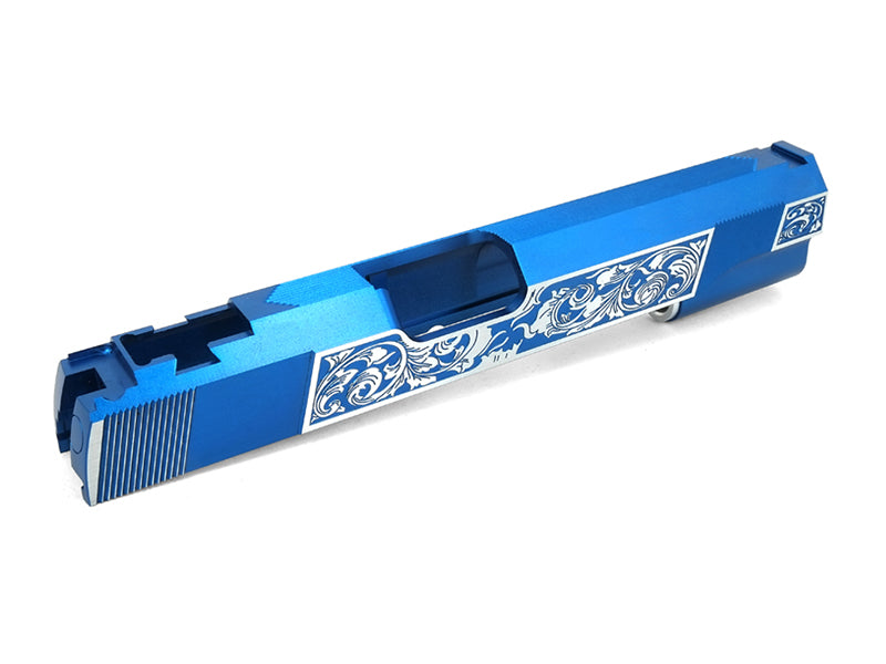 Airsoft Masterpiece Gothic Engraved Standard Slide for Hi-CAPA/1911 (Blue, Two Tone)