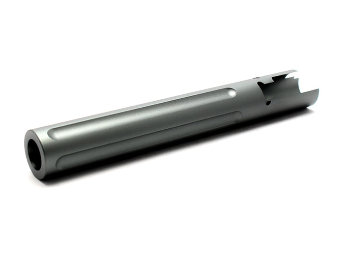 Nine Ball Flute Straight Outer Barrel for Marui Hi-Capa 5.1 (Silver / Gun Metal)