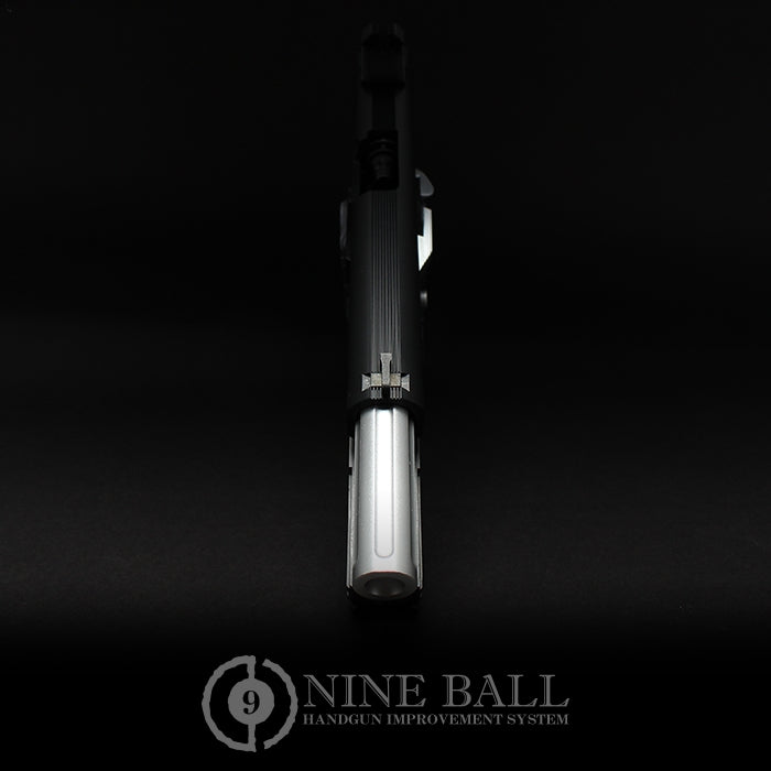 Nine Ball Flute Straight Outer Barrel for Marui Hi-Capa 5.1 (Silver / Gun Metal)
