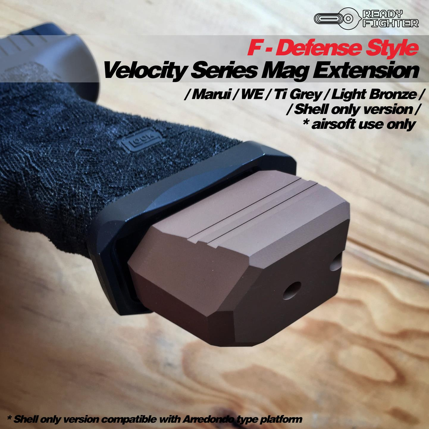 Ready Fighter F-Defense Style Extension Shell only for TM/WE G-Series (Titanium Grey)