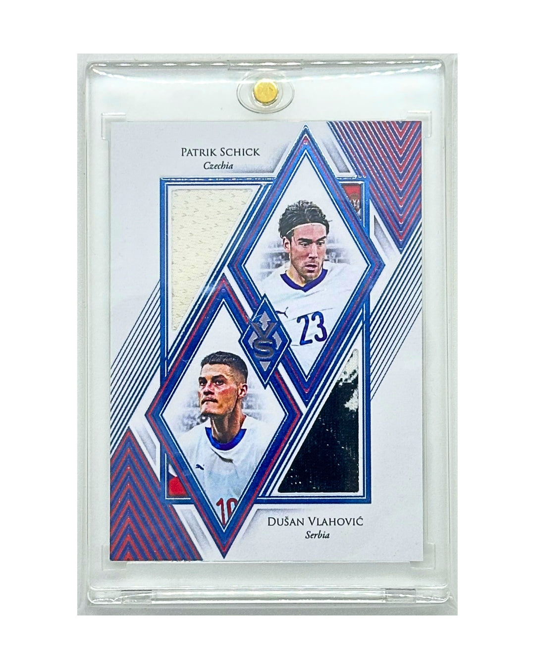 Dusan Vlahovic / Patrik Schick 2025 Futera Unique Dual Game Worn Jersey /10
