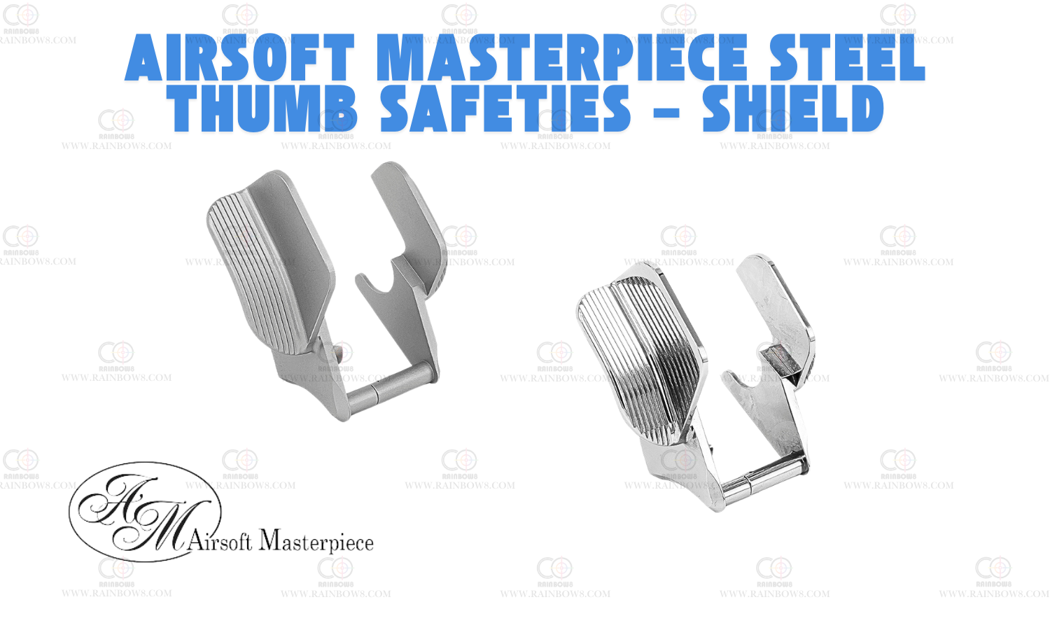 Airsoft Masterpiece Steel Thumb Safeties with Shield (2 color) – Rainbow 8