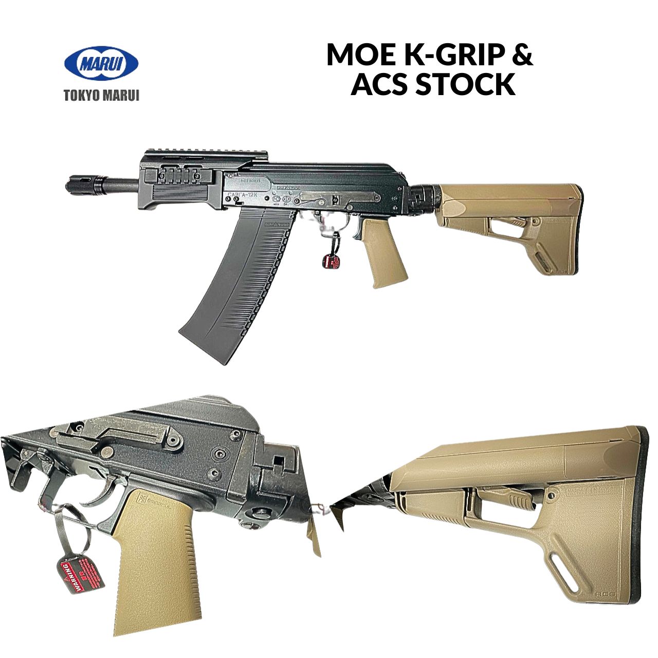 Rainbow 8 Custom - Tokyo Marui SAIGA-12 SBS GBB with PTS Stock & Grip