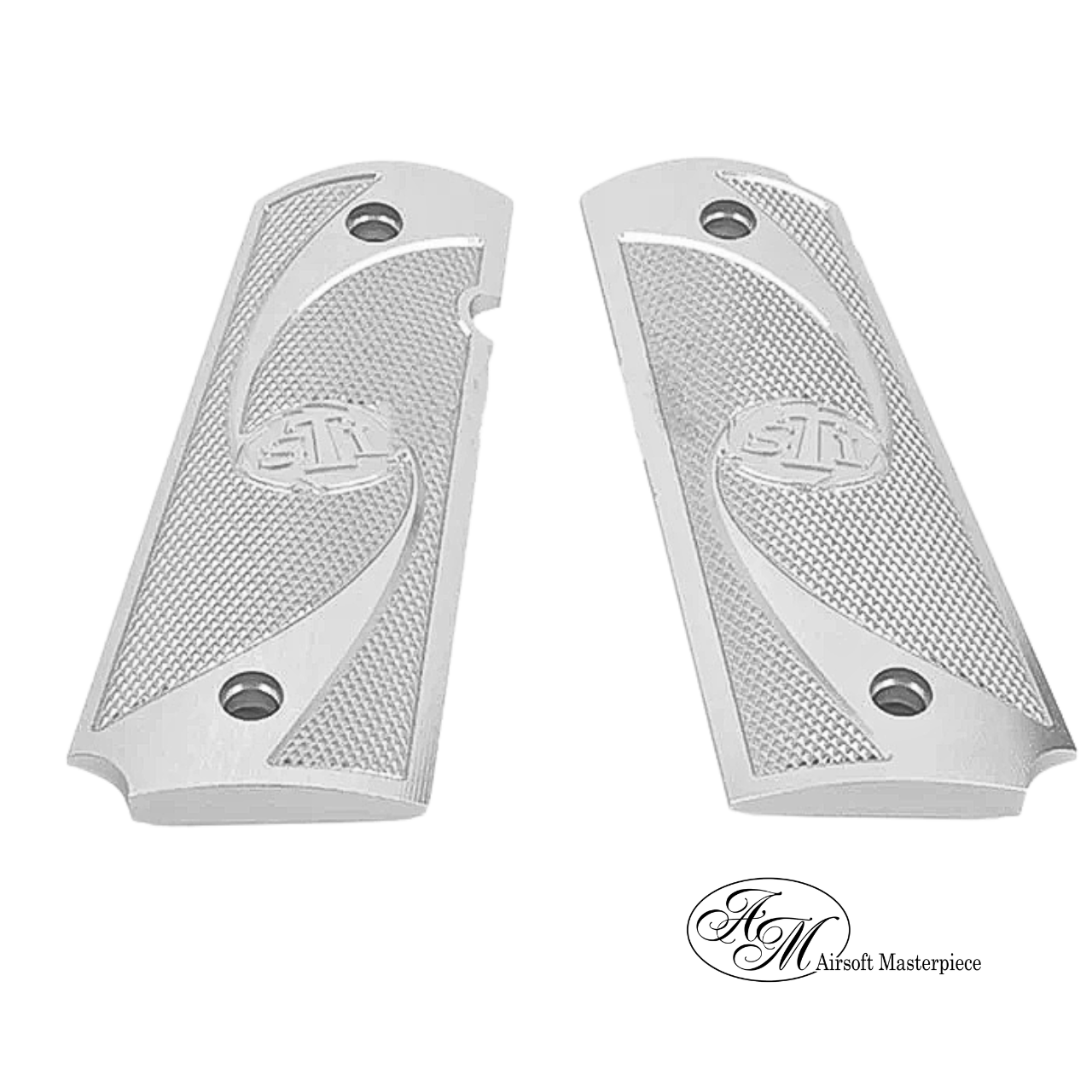 Airsoft Masterpiece 1911 Aluminum Grip Plates (STI) - Silver
