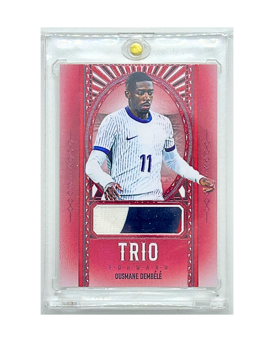 Ousmane Dembele 2025 Futera Unique Soccer Patch GU Worn Trio Red /05