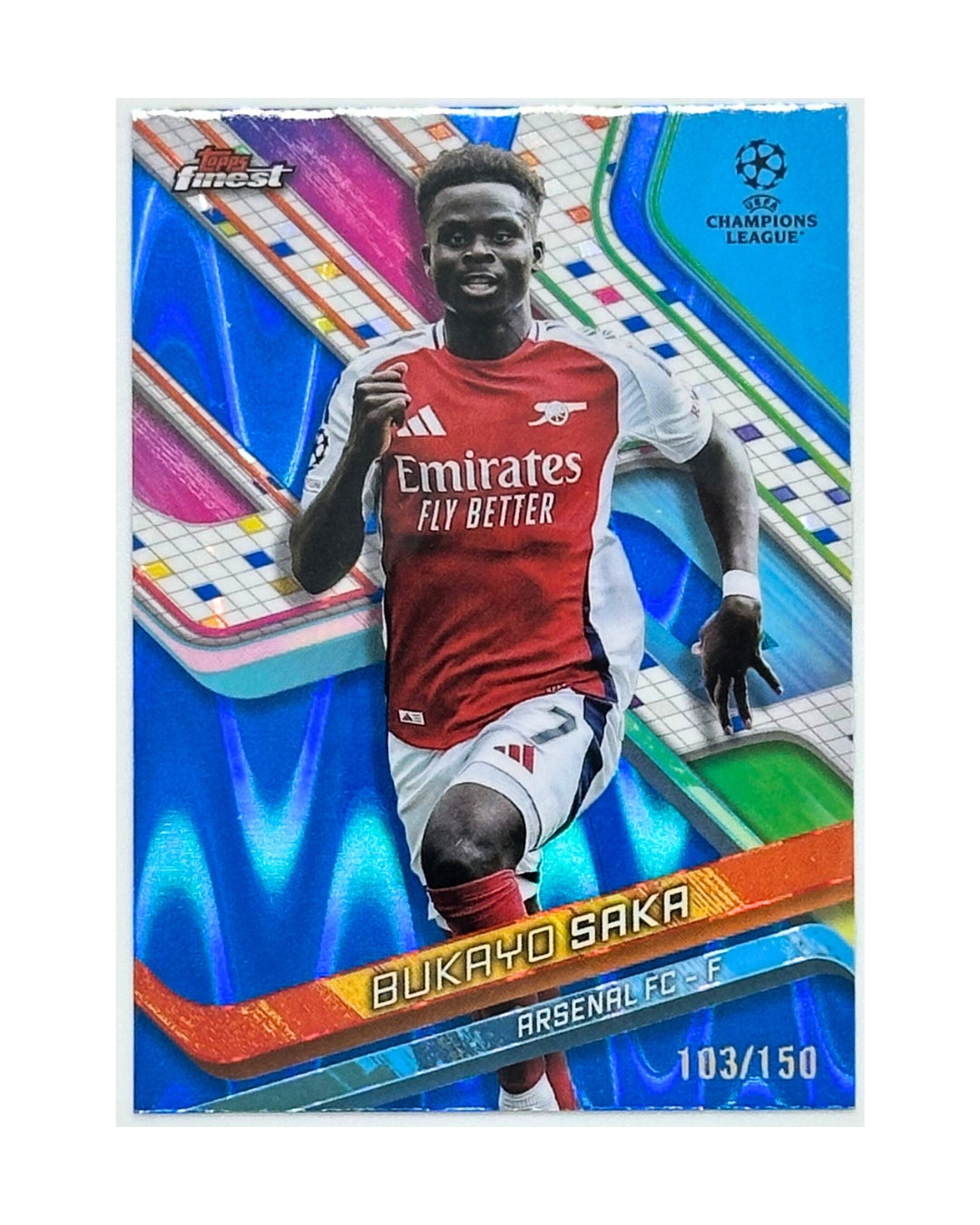 Bukayo Saka 2025 Arsenal Topps Finest /150