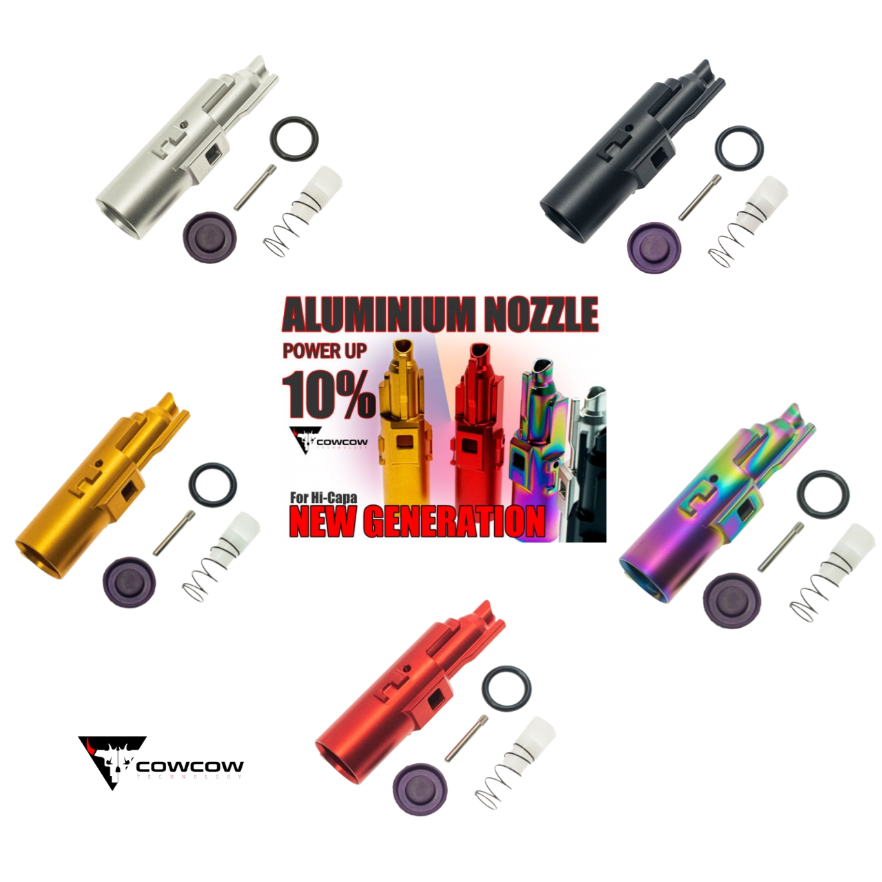CowCow Power Up Aluminum Nozzle for Hi-Capa Series (5 colors)