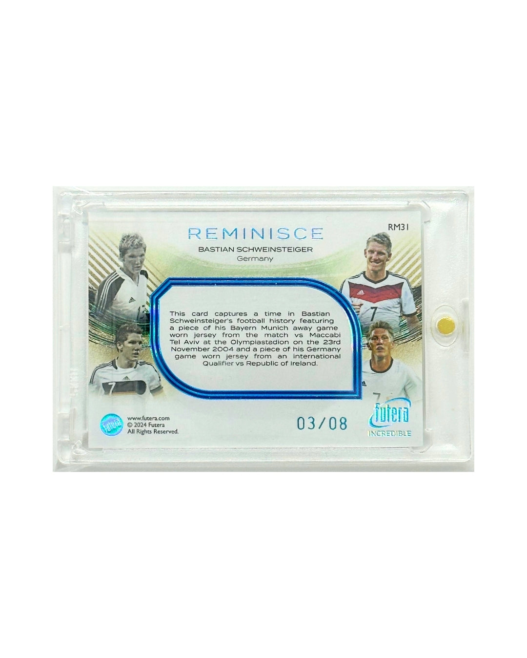 Bastian Schweinsteiger 2024 Futera Incredible Reminisce Dual Patch /8