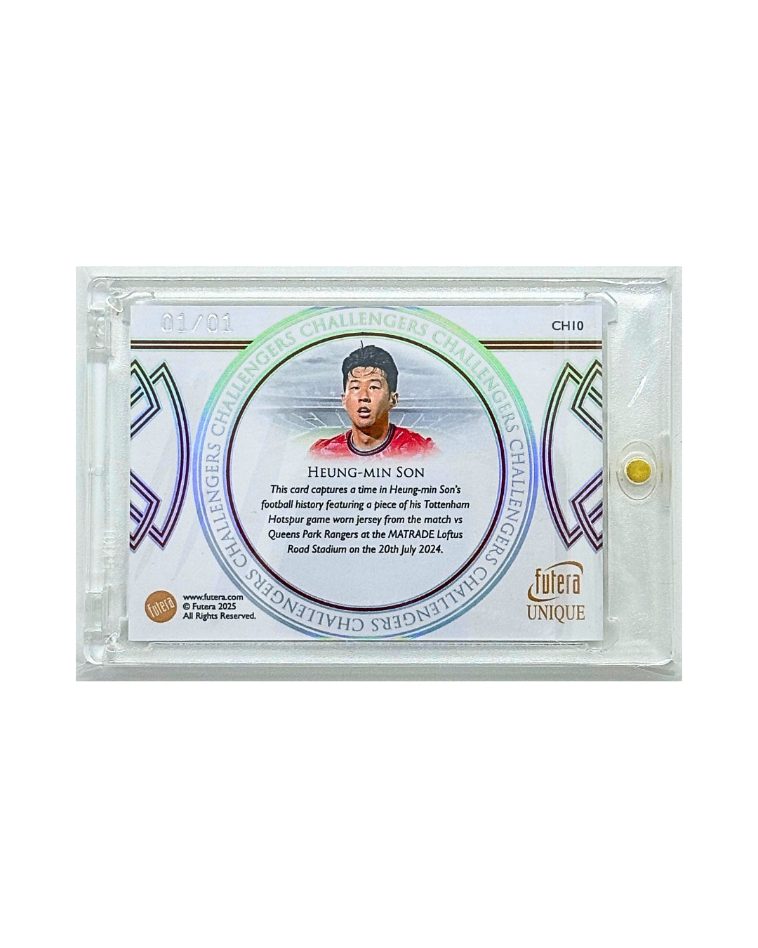 Heung Min Son 2025 Futera Korea Game Worn Patch Challengers 1/1