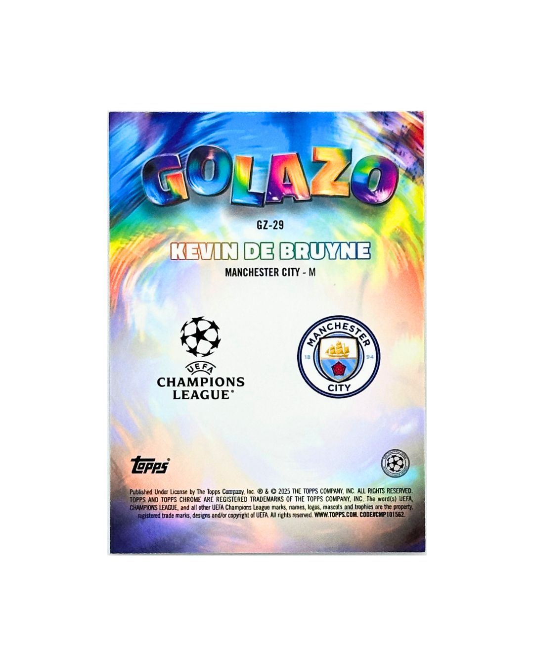 Kevin De Bruyne 2025 Topps Manchester City Golazo GZ-29
