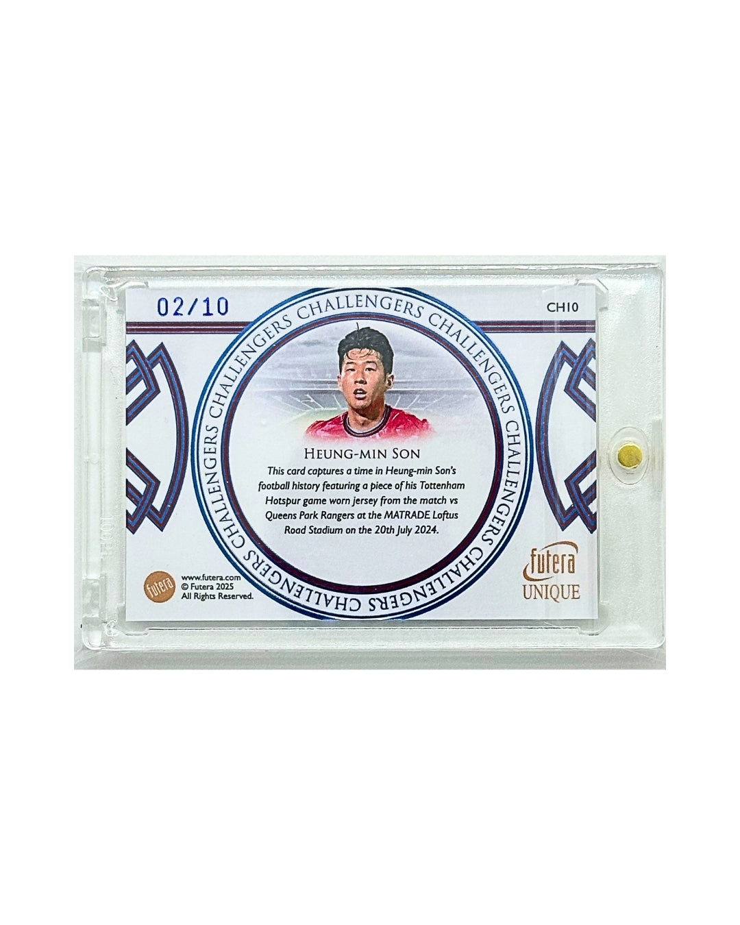 Heung-Min Son 2025 Futera Unique Challengers Game Used Memorabilia Patch /10