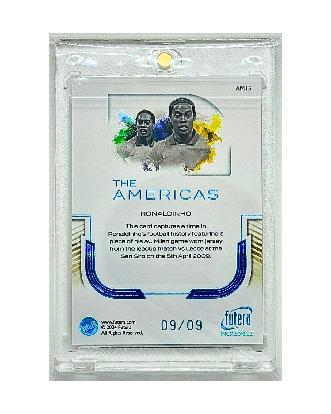 Ronaldinho 2024-25 Futera Incredible Football The Americas Relic Blue /9
