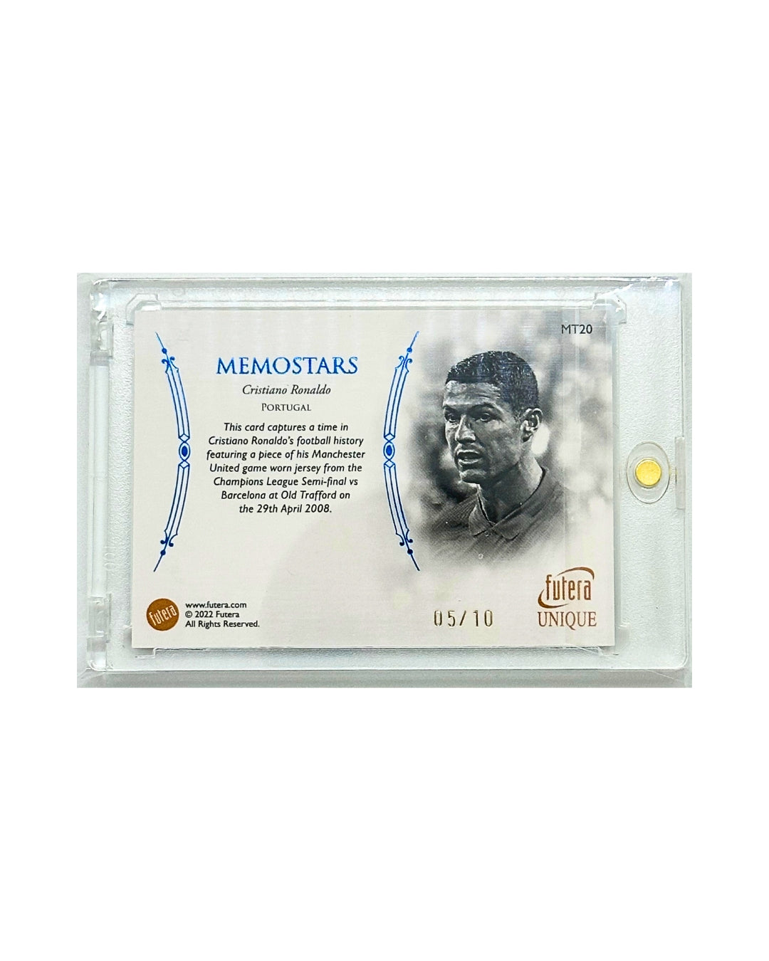 Cristiano Ronaldo 2022 Futera Unique Memostars Quad Patch /10