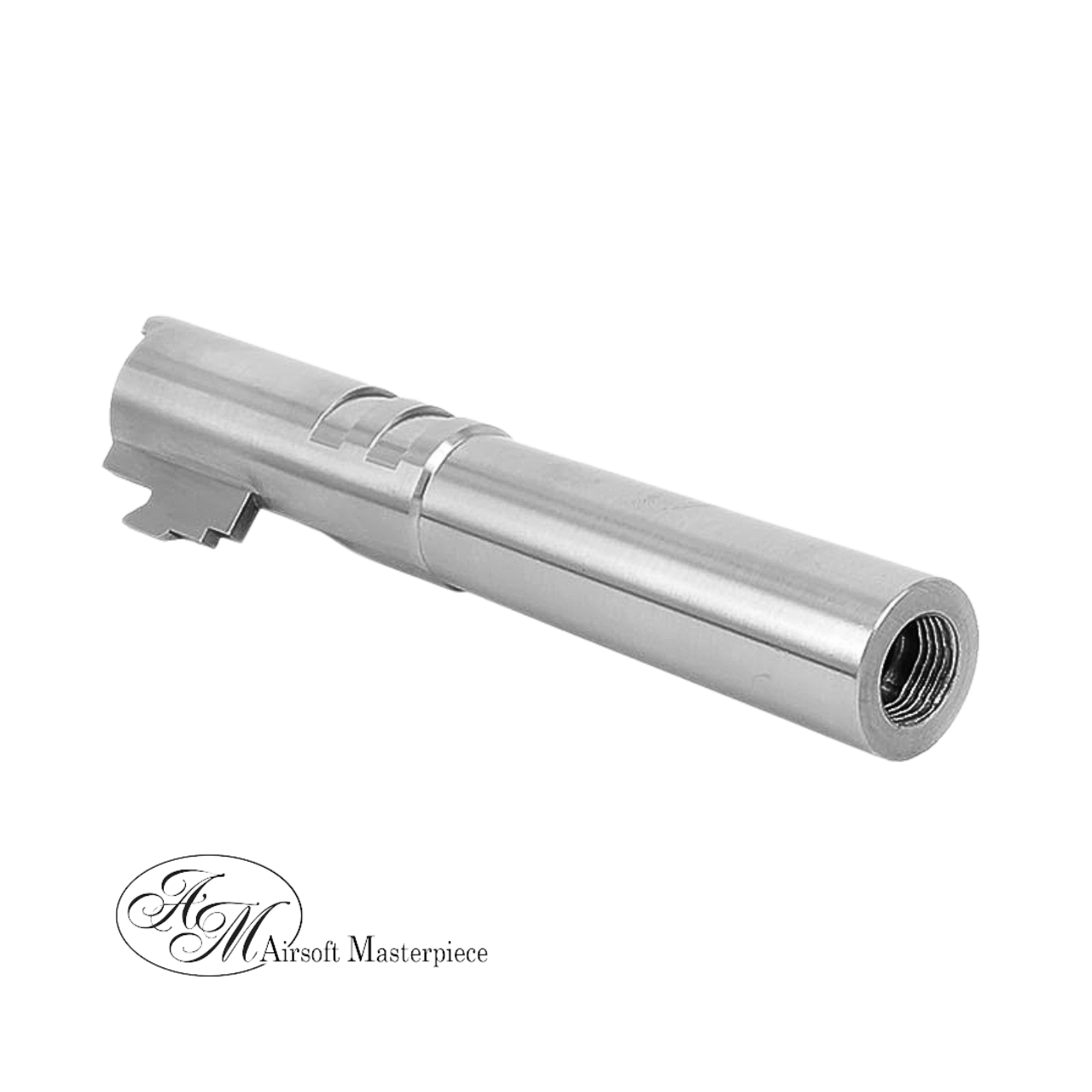 Airsoft Masterpiece .45 ACP STEEL Threaded Fix Outer Barrel for Hi-CAPA 4.3 (Silver)