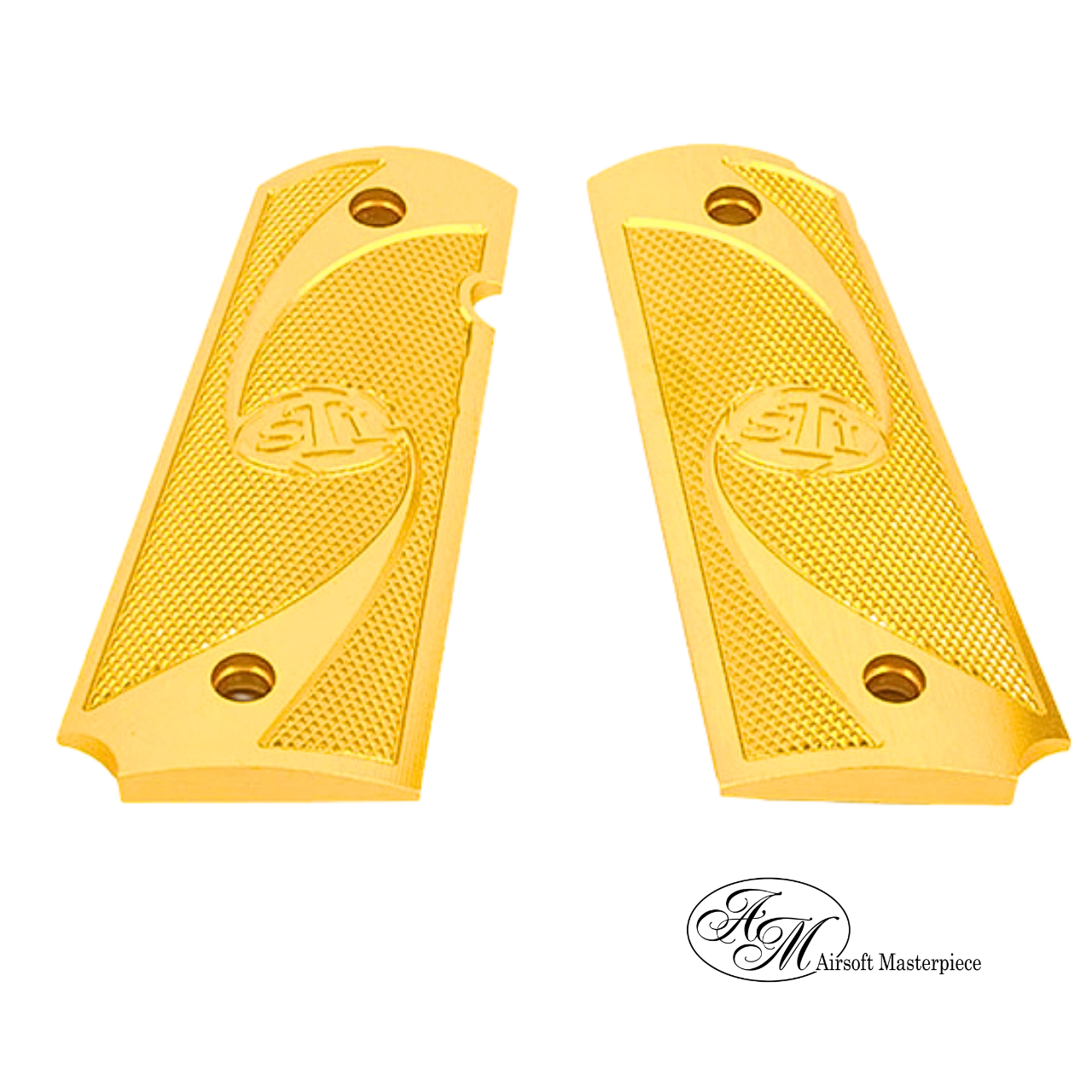 Airsoft Masterpiece 1911 Aluminum Grip Plates (STI) - Gold