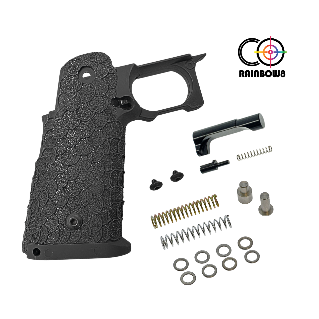Rainbow 8 Custom Stipple Grip (Type A) for Marui Hi-capa Series (Black)