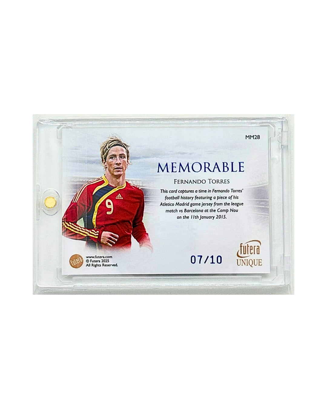 Fernando Torres 2025 Futera Unique Memorable Sapphire Jersey /10