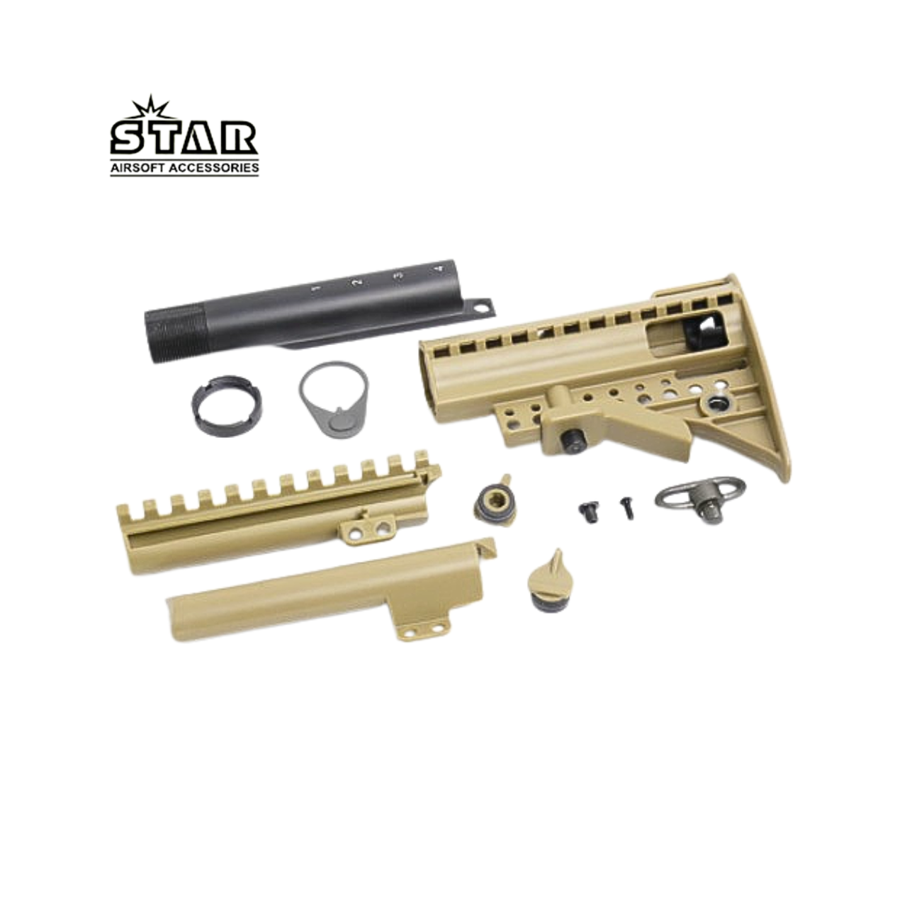 SAA M4 Vltor Stock & Aluminum Stock Pipe Full Set A - Tan