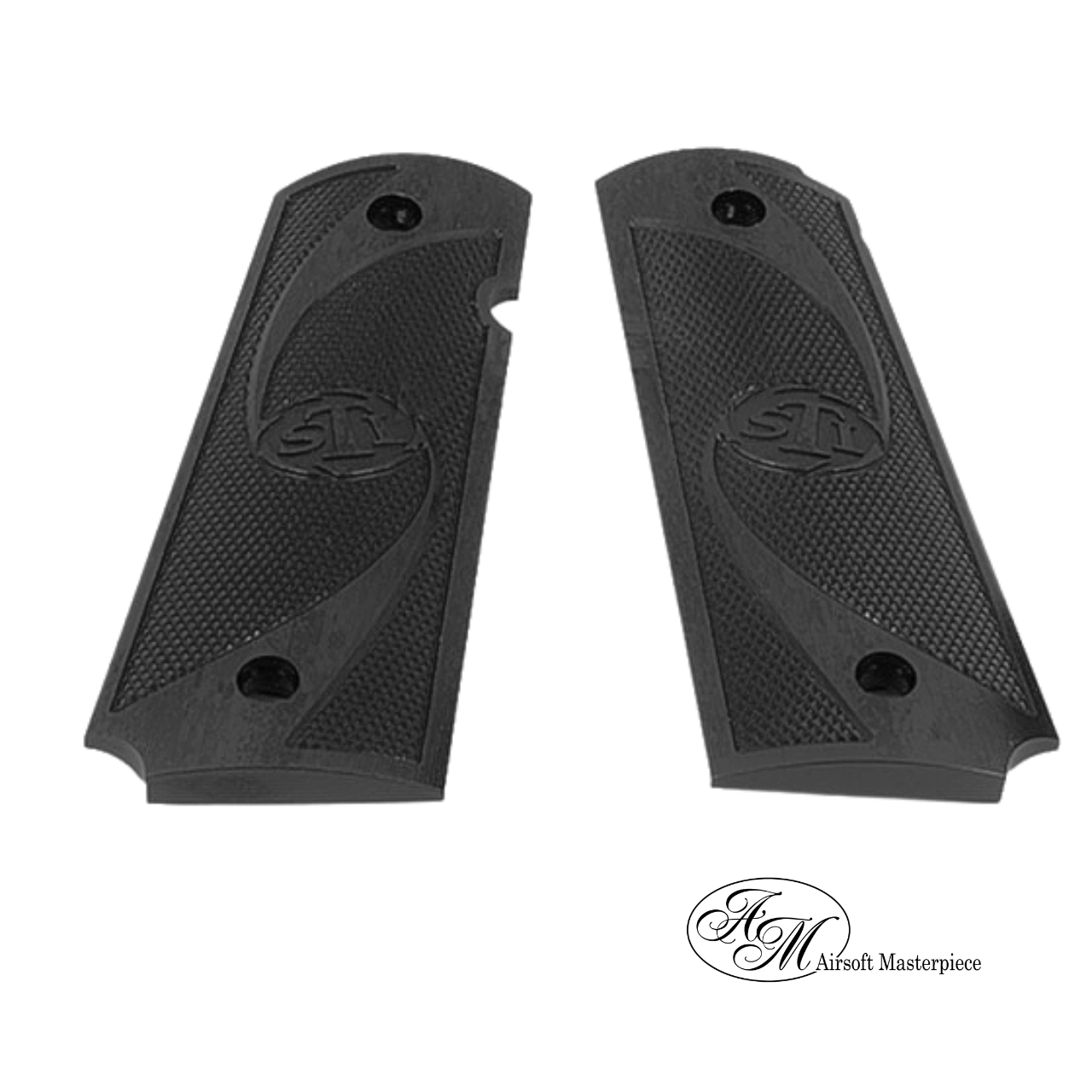 Airsoft Masterpiece 1911 Aluminum Grip Plates (STI) - Black