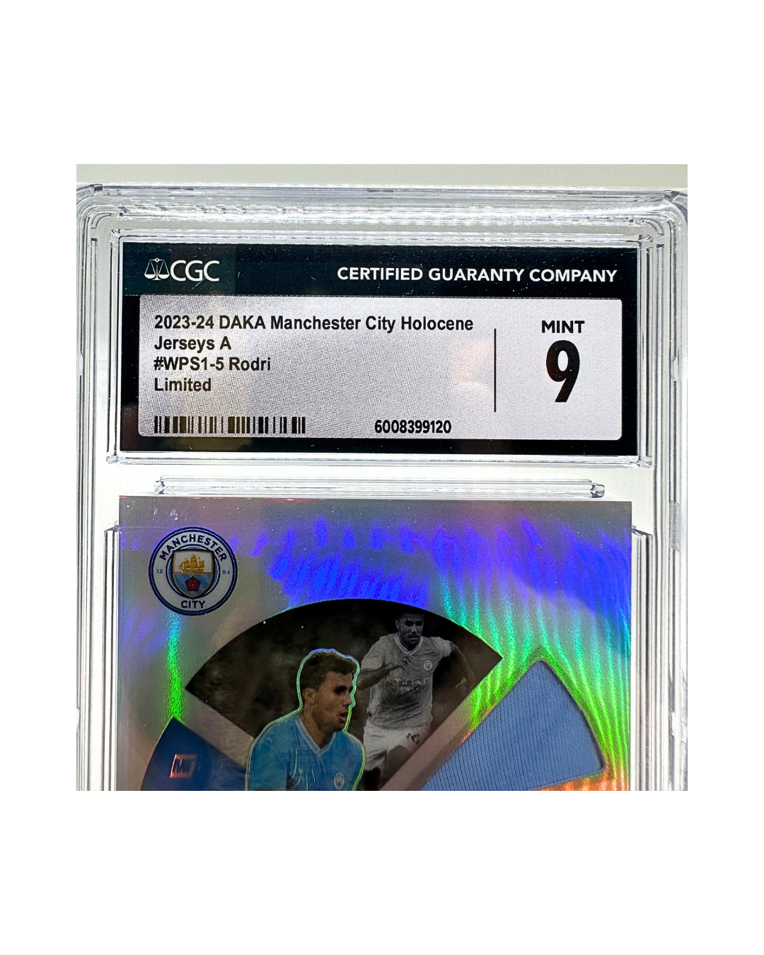 Rodri 23-24 DAKA Manchester City Holocene Jersey A Limited /50 CGC 9
