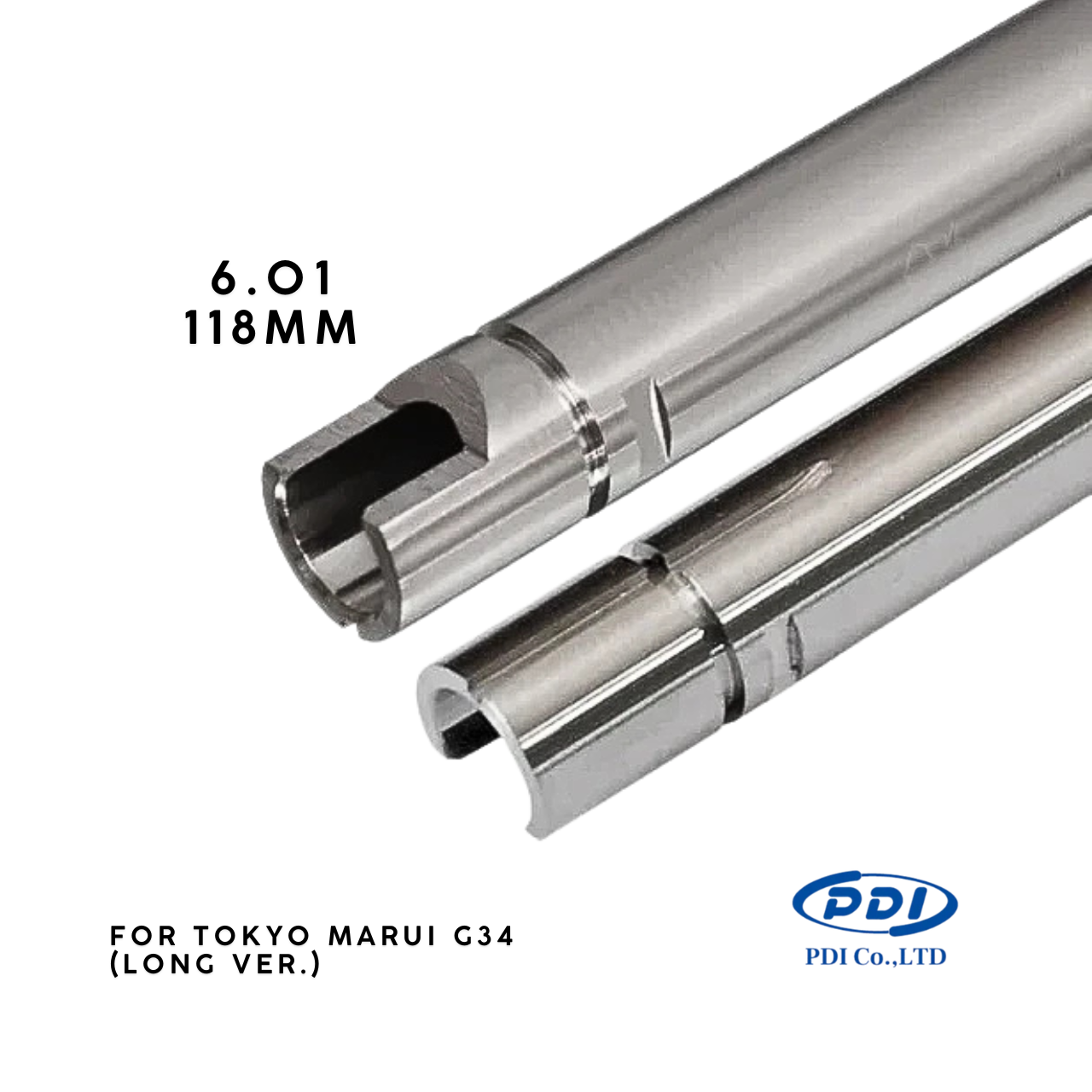 PDI 6.01 Stainless Steel 118mm Inner Barrel for Tokyo Marui G34