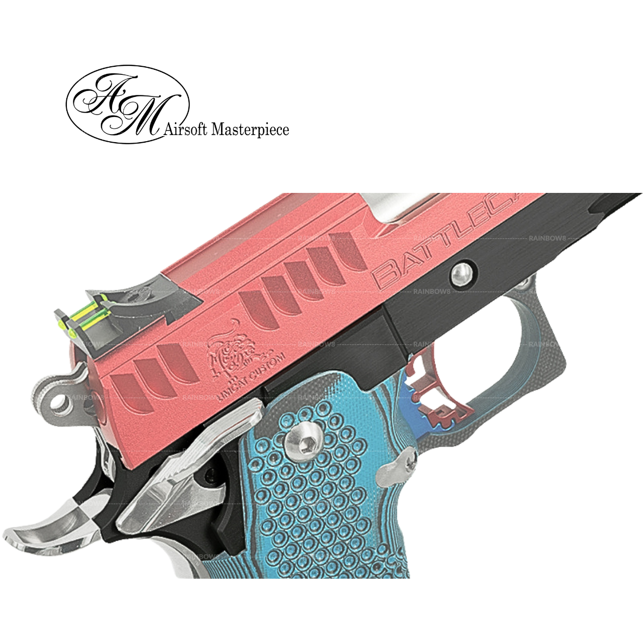 Airsoft Masterpiece Aluminum Frame - No Marking 3.9 with Tactical Rail (Silver)