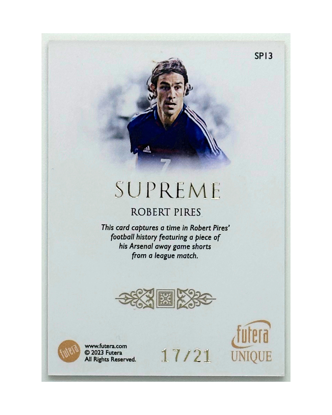 Robert Pires 2023 Futera Unique World Football Supreme Jersey /21