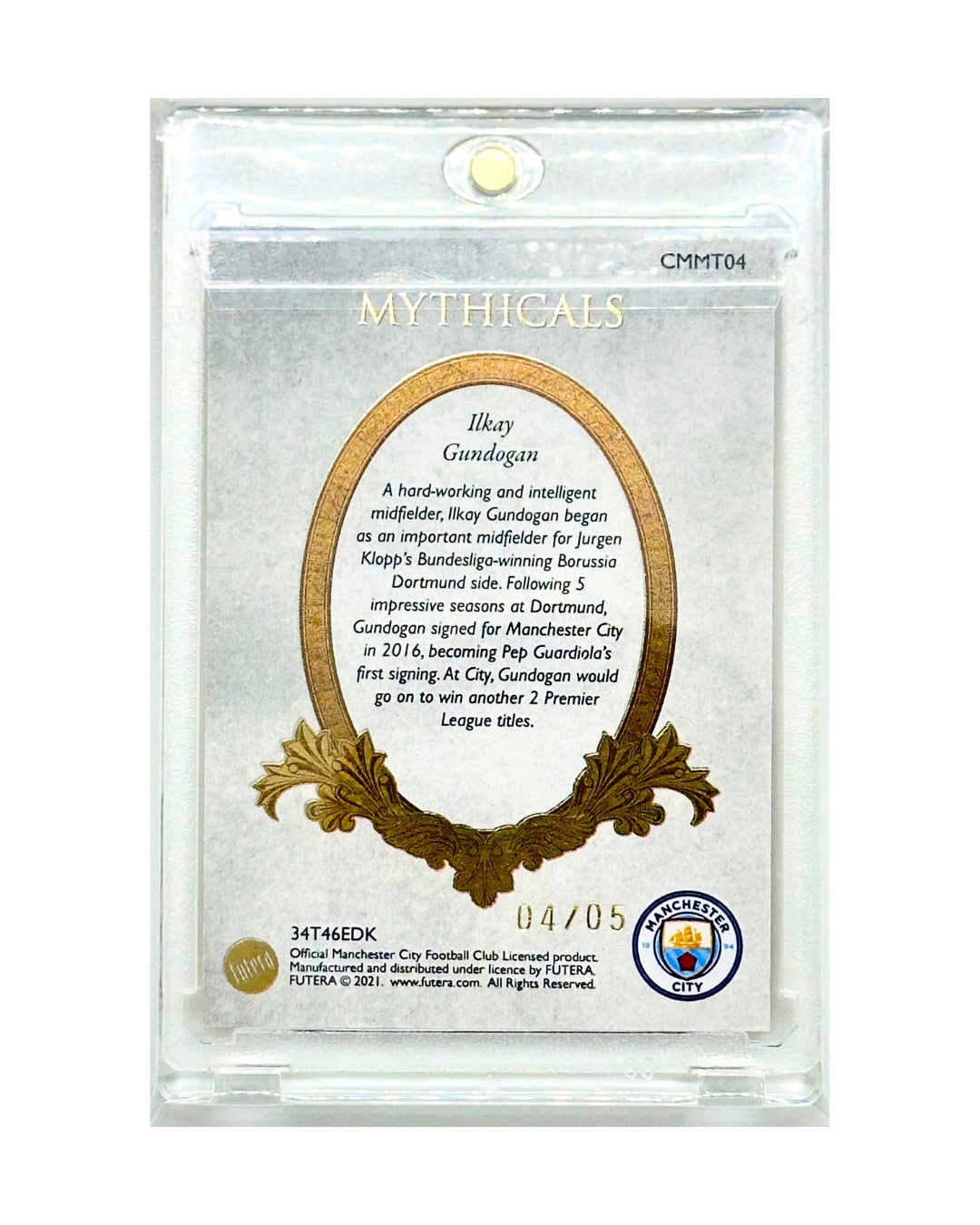 Ilkay Gundogan 2021 Manchester City Futera Gold Frame Mythicals /5