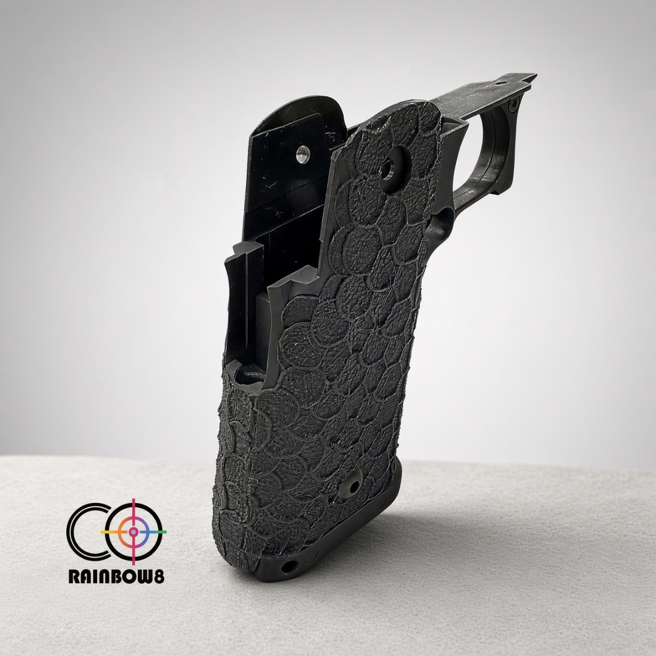 Rainbow 8 Custom Stipple Grip (Type A) for Marui Hi-capa Series (Black)