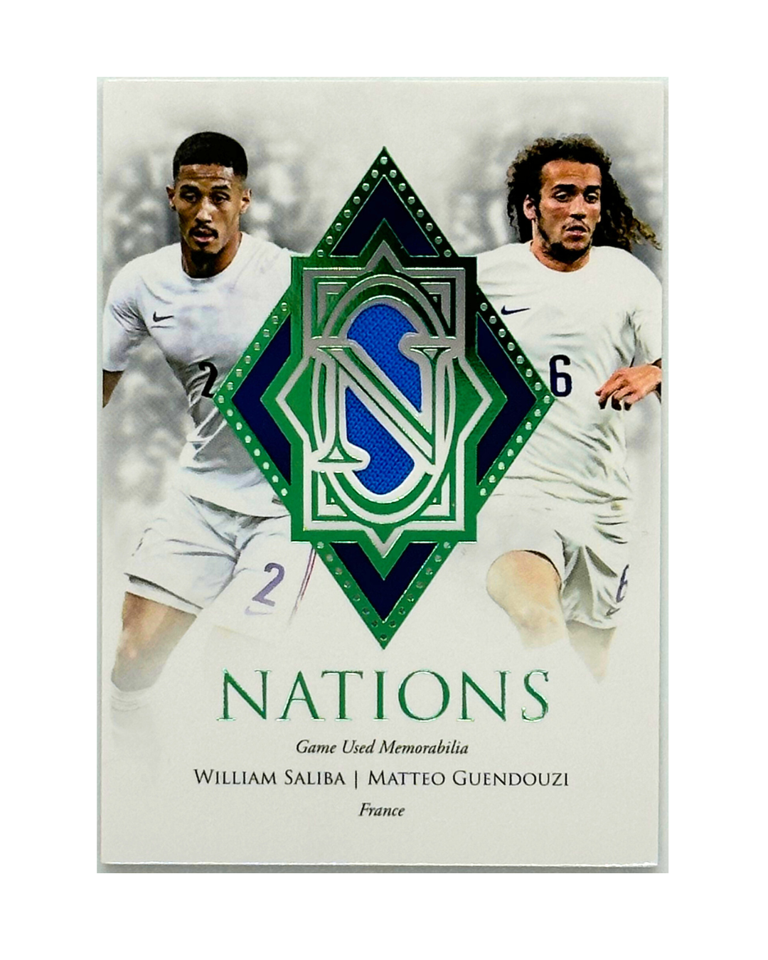 William Saliba Matteo Guendouzi 2023 Futera Unique Nations Jersey /15