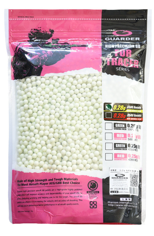 Guarder High Precision Made - 0.28g Green Glowing BB Pellets (3500 rounds, Bag)