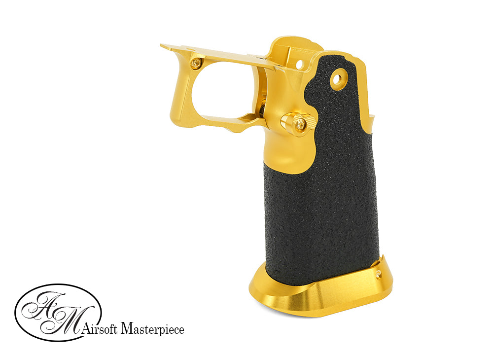 Airsoft Masterpiece Aluminum Grip for Hi-CAPA Type 6 - Infinity Grip Tape ver. (Gold)