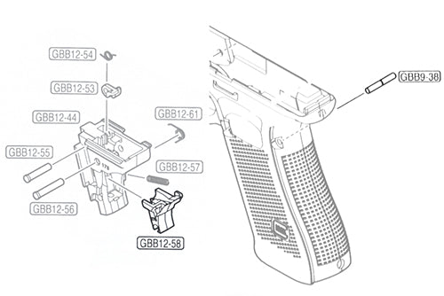 Guarder Rear Chassis Block & Pin for MARUI G17 Gen5 MOS