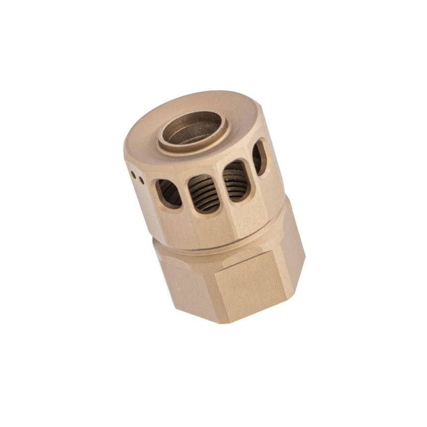 Pro Arms VP Style 14mm Compensator (FDE) (Suitable for airsoft rifles or pistols)