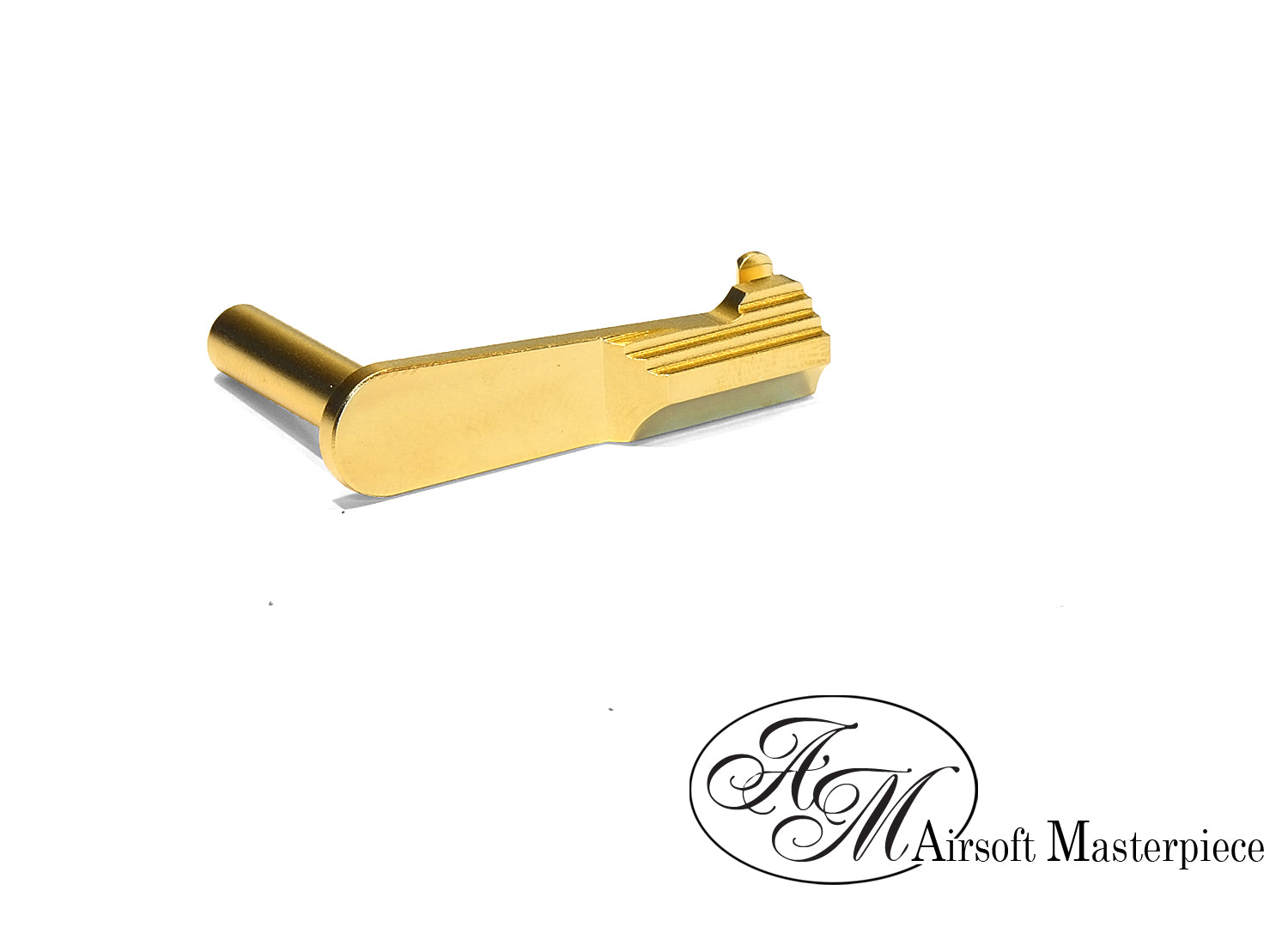 Airsoft Masterpiece CNC Steel Slide Stop – Infinity Style (Gold)