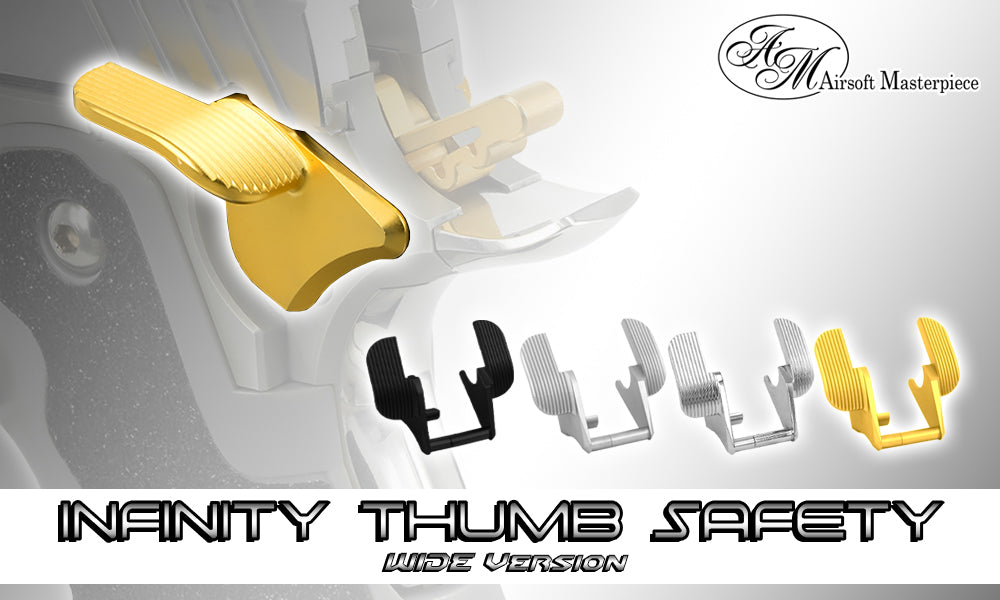 Airsoft Masterpiece CNC Steel Thumb Safeties – SV Wide (Matt Silver)